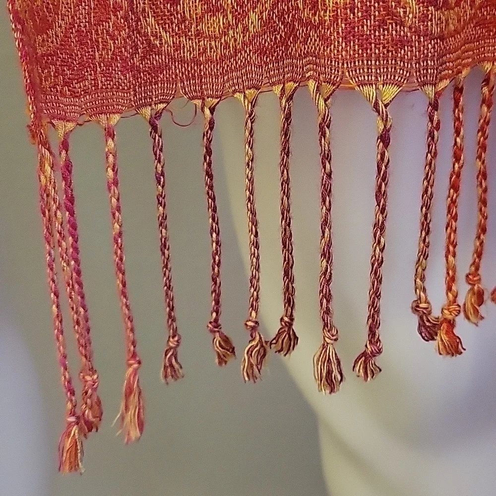 ORANGE Paisley Floral Shawl Wrap Cover-up